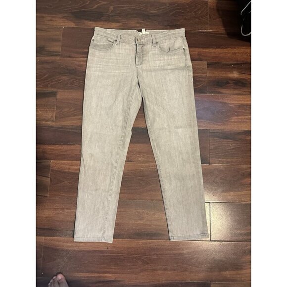 Eileen Fisher Women's Jeans Gray Taupe, Organic Cotton/ Spandex Straight Leg Sz8 - Picture 1 of 10